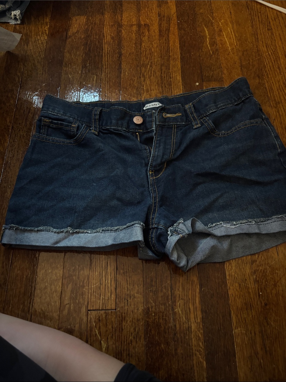 Old Navy Dark Blue Rolled-Hem Denim Shorts